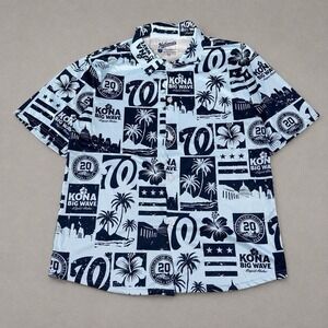 Washington Nationals Shirt Mens XL Blue MLB Baseball Hawaiian Kona Big Wave